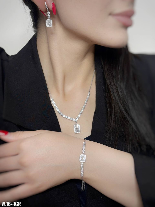 سرویس نقره جواهری ساده کد s00pبا عیار 925