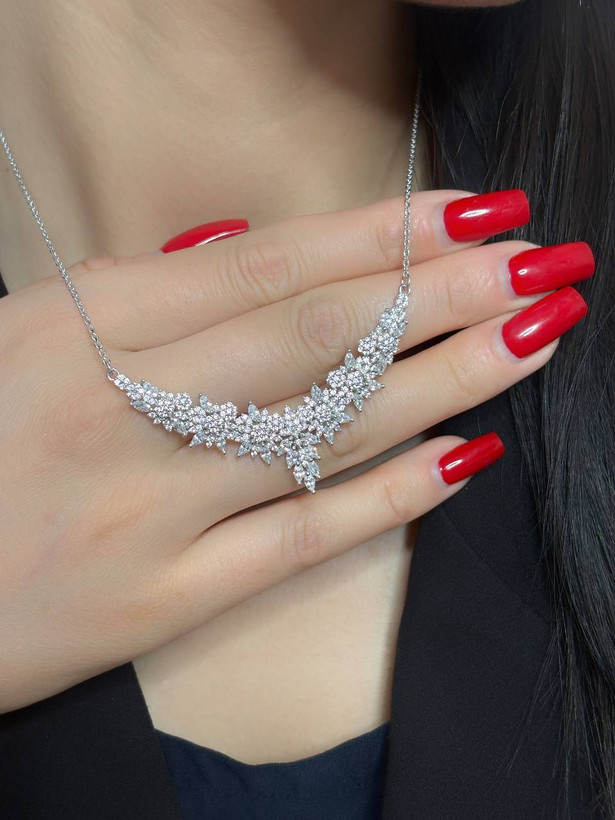 سرویس نقره جواهری وارداتی با طراحی ترند با عیار 925