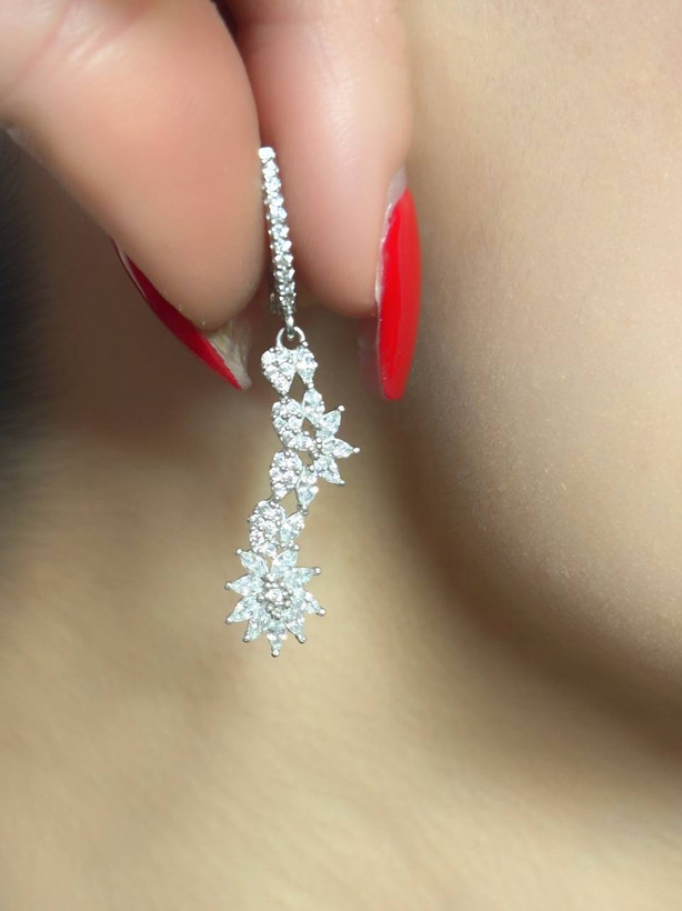 سرویس نقره جواهری طرح گل و برگ با عیار 925
