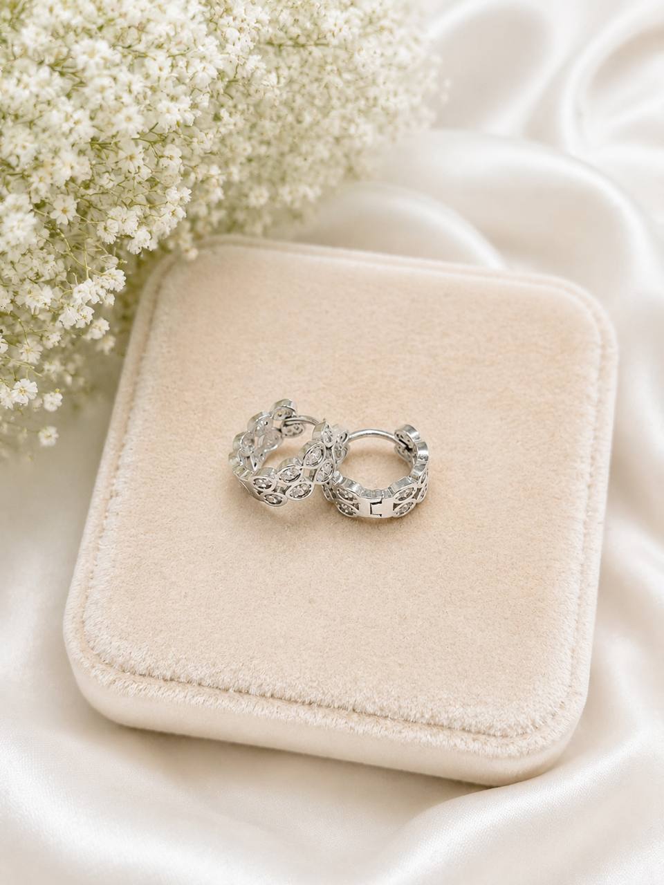 گوشواره نقره حلقه با عیار 925