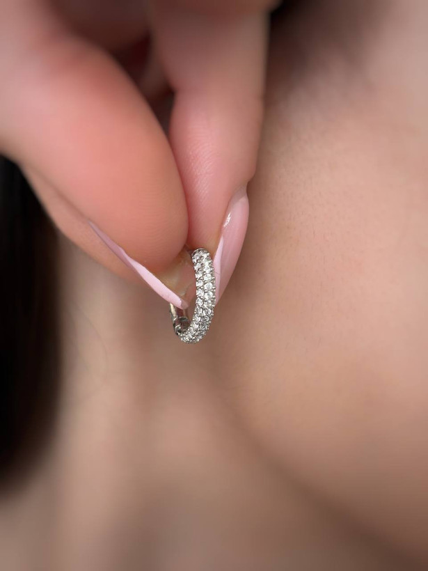 گوشواره نقره حلقه با عیار 925