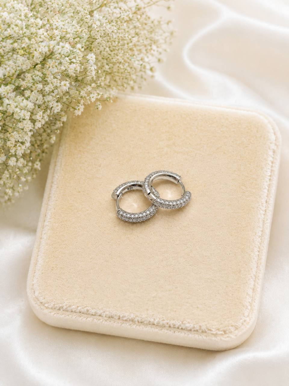 گوشواره نقره حلقه با عیار 925